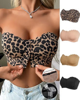 Women's Seamless Strapless Front Buckle Comfort Push Up Bra