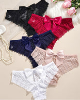 Sexy Bow Lace Breathable Hollow Comfortable Panties