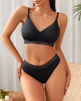 Seamless Sexy Lace Splicing Beautiful Back Underwear Set
