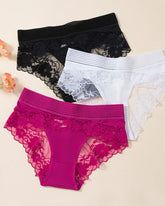 Women's Mesh See-Through Flower Lace Sexy Comfortable Panties