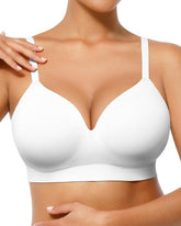 Women's Solid Color No-Wire Push-Up Seamless Comfortable Full Cup Bra