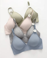 Deep V Seamless Letter Thin Straps Wire-Free Comfort Bra