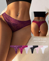 5-Pack Sexy Lace Openwork Seamless Thongs