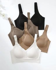 Women's Solid Color Four Rows Adjustable Wireless Bras