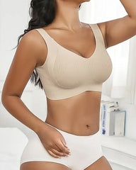 Women's Solid Color Four Rows Adjustable Wireless Bras