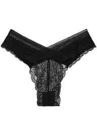 4-Pack Floral Lace Crossover Thong Panties
