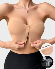 Strapless Front Closure Leopard Print Bra