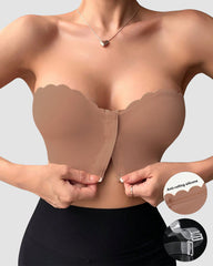 Strapless Front Closure Leopard Print Bra