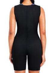 Women's Solid Zip Up Shapewear Bodysuit
