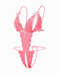 Lace Bodysuit Deep V Teddy