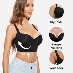 Full-Coverage Back Smoothing Bra-White