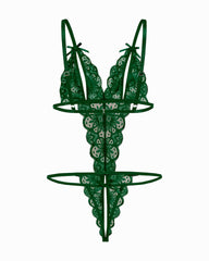 Lace Bodysuit Deep V Teddy