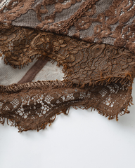 Sexy Boned Corset Lace Mesh Patchwork Cami Top