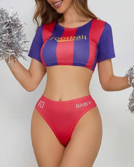 Football Cheerleader Inspired Two-Piece Swimwear Set