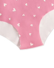 High-Waisted Heart Print Invisible Panties