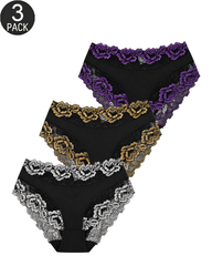 3-Pack/5-Pack Sexy Floral Lace Mid-Rise Panties