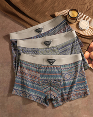 Ethnic Style Comfortable Mid-Rise Cotton Boxer Briefs