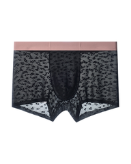 Men’s Seamless Leopard Print Ice Silk Boxer Briefs