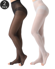 Ultra-Thin Open-Toe Sheer Pantyhose