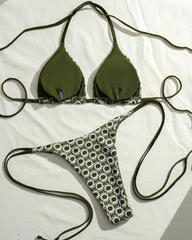 Sunflower Print Two-Piece Bikini Set