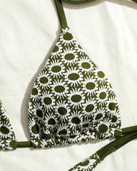 Sunflower Print Two-Piece Bikini Set