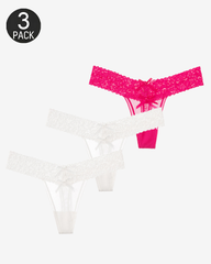 Floral Lace Cutout Thong Panties