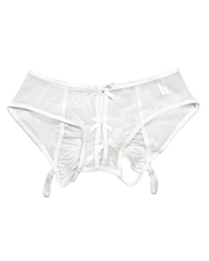 Low-Waist Butterfly Bow Lace Mesh Thong Panty