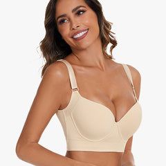 Full-Coverage Back Smoothing Bra-Beige (2 Pack)