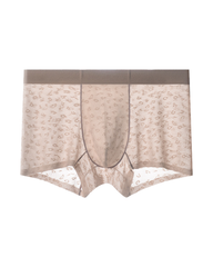 Men’s Seamless Leopard Print Ice Silk Boxer Briefs