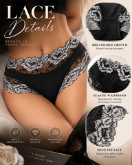 3-Pack/5-Pack Sexy Floral Lace Mid-Rise Panties