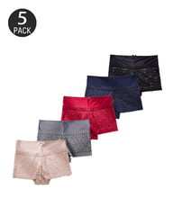 Sexy Hollow-Out Lace Mid-Rise Breathable Boyshorts