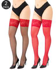 Sexy Wide Lace Top Sheer Thigh-High Stockings