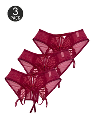 Low-Waist Butterfly Bow Lace Mesh Thong Panty
