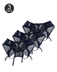 Low-Waist Butterfly Bow Lace Mesh Thong Panty