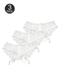 Low-Waist Butterfly Bow Lace Mesh Thong Panty