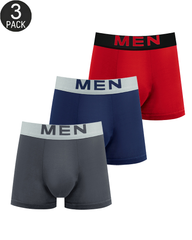 4 Packs Men's Fashion Ice Silk Sports Boxer Briefs