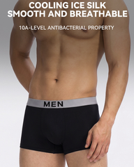 4 Packs Men's Fashion Ice Silk Sports Boxer Briefs