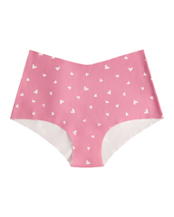 High-Waisted Heart Print Invisible Panties