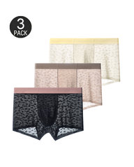 Men’s Seamless Leopard Print Ice Silk Boxer Briefs