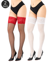 Sexy Wide Lace Top Sheer Thigh-High Stockings