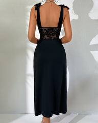 Sexy Lace Spaghetti Strap Bodycon Slip Nightdress with Boning