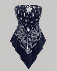 Bohemian Printed Vacation Floral Strapless Tube Top
