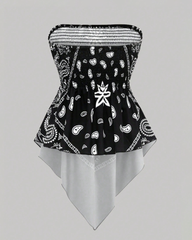 Bohemian Printed Vacation Floral Strapless Tube Top