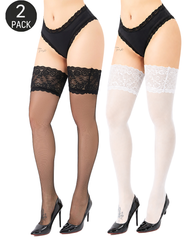 Sexy Wide Lace Top Sheer Thigh-High Stockings