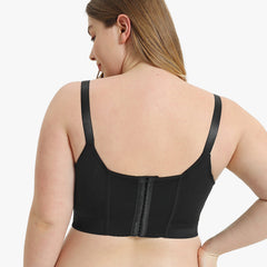 Smoothing Back Push-Up Enhancing Bra-Black