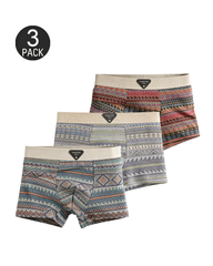 Ethnic Style Comfortable Mid-Rise Cotton Boxer Briefs