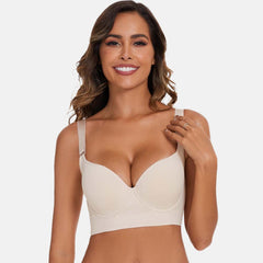 Full-Coverage Back Smoothing Bra-White