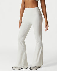 High Waist Ribbed Workout Flare Pants