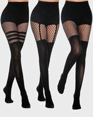 Mock Thigh High Stockings For Women Sexy Fishnet Tights Suspender Pantyhose  (bundle sale)