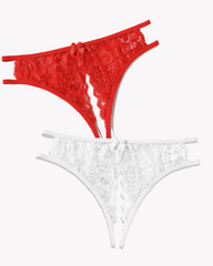 Lace Panties Floral Lace Briefs with Bow